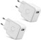 CELLONIC Chargeur USB EU-Plug (2pack) 1 Port 5W pour Un Chargement sur Prise Secteur Smartphone/téléphone Portable, Tablette, Enceinte, iPhone, Apple, Samsung