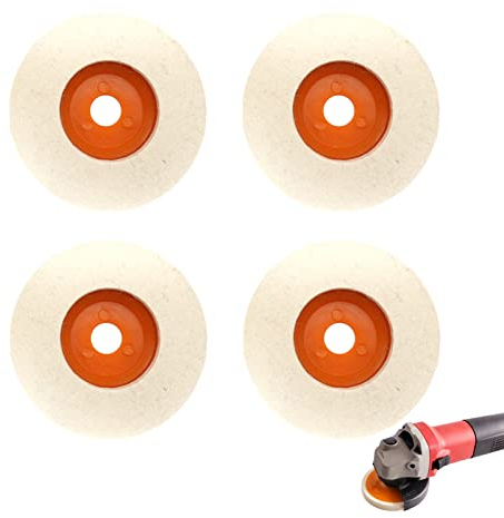 Wool Polishing Wheel, 4Pcs Polishing Disc Angle Buffing Wheel Grinder Wool Polishing Disc for Grinder Angle Grinder Discs Buffing Pads Polishing Disc Pad Kit for Angle Grinder (115x12mm)