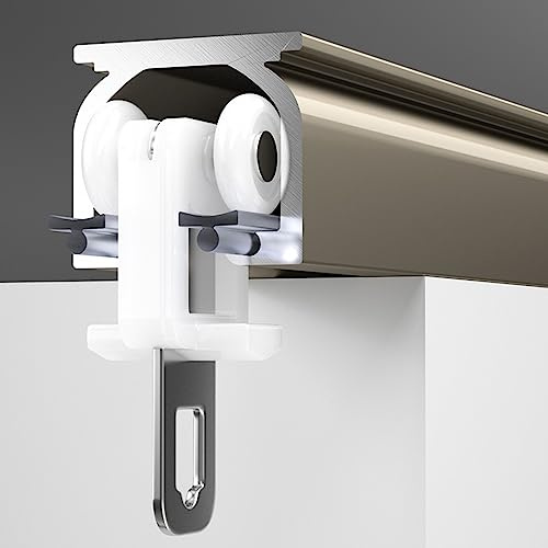 Rails De Rideaux Robustes Pour Montage Au Plafond - Rail De Rideau De Plafond En Aluminium, Muet Rideau Rail Pour Le Salon Chambre À Coucher Plafond Suspendu Ensemble De Rails De Plafond-WHITE-330CM