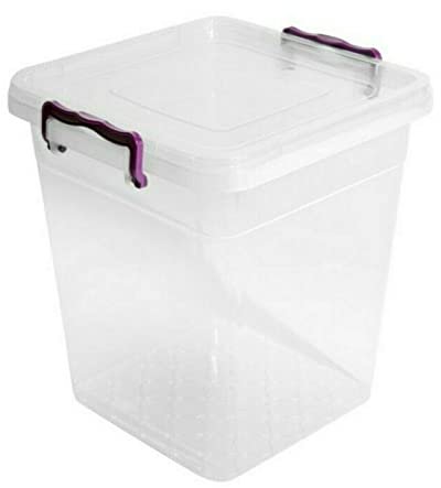 Plastic Storage Box Boxes Lid Handles Food Container Home Kitchen Office Box UK (15L Deep)