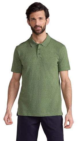 Mountain Warehouse Cordyline Textured Mens Polo - Comfortable Tee Shirt in 100% Cotton with UPF 50+ - for Spring Summer, Outdoors, Travel & Holiday Green 3XL