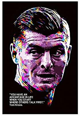 Toni Kroos Fußball-Poster, Sport-Poster, Leinwand-Poster, Wandkunst, Dekordruck, Bild, Gemälde für Wohnzimmer, Schlafzimmer, Dekoration, ungerahmt, 30 x 45 cm