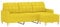 vidaXL Sofa 3 Sitzer, Couch mit Fußhocker, Liegesofa für Wohnzimmer, Polstersofa Sessel Relaxsofa Loungesofa Relaxcouch TV Sofa, Hellgelb Stoff