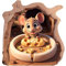 Abziehbild Mausloch Wand, Cartoon Maus Loch Aufkleber, verspielte Maus Haus Aufkleber, Wanddekoration für Mädchen Schlafzimmer, dekorative Aufkleber mit Käse essen Maus für Mädchen Schlafzimmer