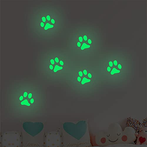 Wandtattoo Kinderzimmer Niedliche Hundekralle Leuchtsterne Kinderzimmer Wanddeko Wandsticker Leuchtsterne Selbstklebend Glow in the Dark Wandtattoo Kinderzimmer Mädchen Junge