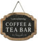 Kaffeebar-Schild Love is brewing coffee and tea bar, Holzschild zum Aufhängen, Kaffeebar, Dekoration für Zuhause, Küche, Kaffeestation, Geschäft und Büro