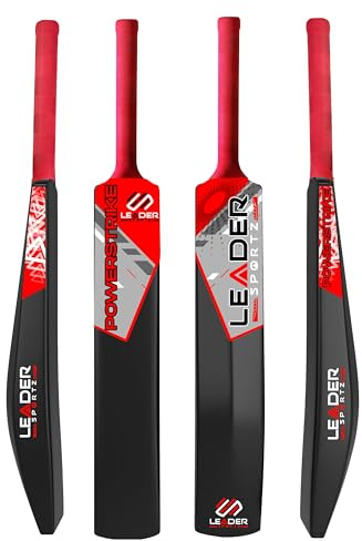 Leader Sportz Powerstrike - Mazza da cricket per adulti, in plastica pesante, per cricket Gully, torneo standard, mazza da cricket a grandezza naturale