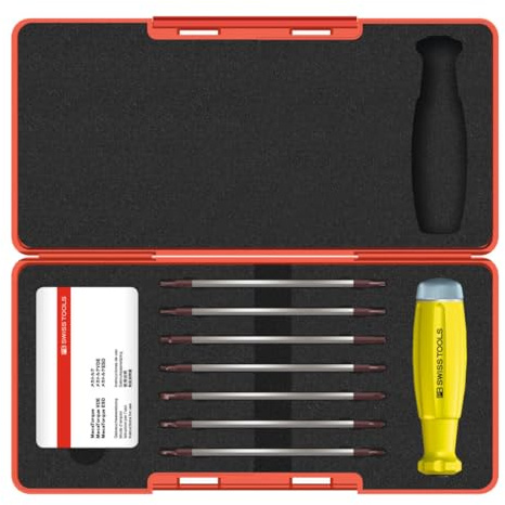 PB Swiss Tools Drehmoment-Schraubendreher-Sortiment, 8-teilig mit Skala, Wechselklingenaufnahme, ESD, 50 cN·m