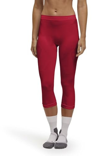 FALKE Damen Baselayer-Hose Warm 3/4 W Ti Funktionsmaterial schnelltrocknend 1 Stück, Rot Red 8644, S