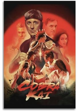 Suumyo Cobra Kai Poster, künstlerisches Poster für Schlafzimmer, Wohnzimmer, mehrere Räume, 30 x 45 cm, ungerahmt, gerahmt