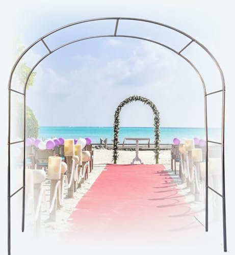 Rosenbogen aus Edelstahl Stabil, Rankhilfe Garten für Kletterpflanzen, für Pergola Hochzeitsbogen Rankhilfe Rosen, Rosenbogen 150 cm 180 cm 200 cm 220 cm 240 cm 300 cm Breit(25mm with Base,W 3.2M x H
