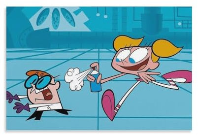 XSQING Dexter's Laboratory Anime-Poster, amerikanische Leinwand, Wandkunst, Poster, dekorativ, moderner Druck, Bild, Kunstwerke, Poster, 30 x 45 cm
