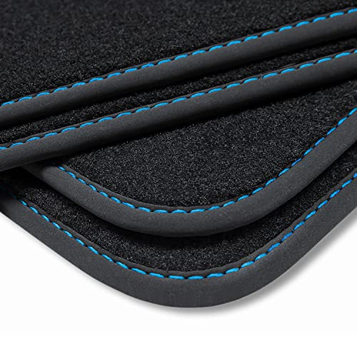 teileplus24 BV683 Tapis de Sol en Velours pour Renault Espace 6. Generation 2023- Protection du Marche Pied, Couture:Bleu