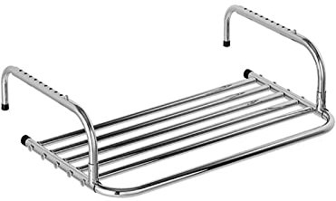 RAPGACBQ Tendedero De Radiador De Acero Inoxidable, Tendedero De Ropa Plegable, Ahorro De Espacio, Rejilla De Lavandería Montada En La Pared para Barandillas De Balcón Alféizar De Ventana,