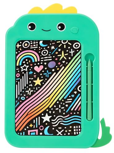 Fun Craft LCD Writing Tablet for Kids | Dinosaur-Themed Colourful Doodle Pad & Drawing Board | Educational Scribble Screen for Travel, Learning & Creative Play | Reusable Gift for Ages 3+