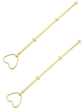 MAGICLULU 2 Set Porta Spiedini Portafrutta Fruttiera Torte Supporti Per Torte Nuziali Caramelle Snack in Ferro Alzata Per A 3 Livelli Ferro Da Stiro Golden 2 Pezzi * 2