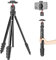 Fotopro 64” Camera Tripod, 2-in-1 Compact Phone Tripod with Hidden Cold Shoe Phone Clip, Portable Travel Tripod with Fluid Video Head, 1.5lbs Lightweight Aluminum Tripods Max Load 6.6lbs