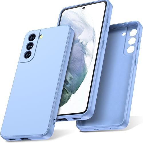 Watana for Samsung Galaxy S21 4G 5G Case, Soft-Touch Silicone Phone Case, Shockproof, DustProof, Antiskid Full Body Armour Phone Cover with Microfiber Lining for samsung S21 4G 5G,Light Blue