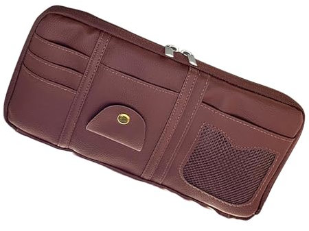 Sun Automotive Visor Pouch Mehreren Taschen, Dangling Organization Bag, multifunktionales Fahrzeuginnenzubehör, perfekt für Auto- und LKW-Aufbewahrung, 30 x 15 cm