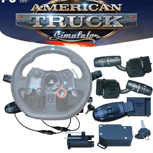Turn Signal For G920 G923 G25 G27 G2 9;Multi-Function Stalks Turn Wiper Lever+ Cruise Control Switches+ Ignition Switch Key Combination; Simulator Button Box Console Racing Wheel (For G920 G923 G29)
