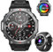 Montre Connectée Homme Lampe UV: 1.43 AMOLED Ronde Écran Smartwatch avec Lampe Torche LED Haute Luminosité Fitness Tracker 100+ Sports Modes Résistance à l'eau 5ATM Smart Watch pour Android et iOS