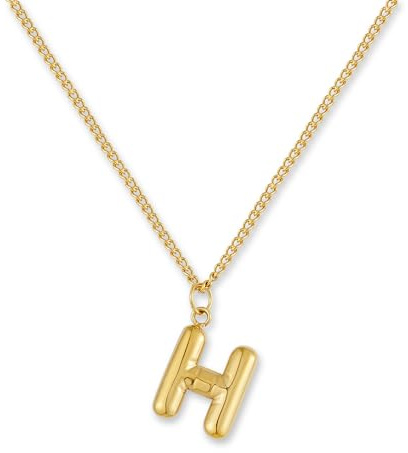 GD GOOD.designs Buchstaben Kette Gold Bubble | Initialen Anhänger aus 18K vergoldetem Edelstahl - Wasserfest & Hautverträglich | Halskette Damen A-Z