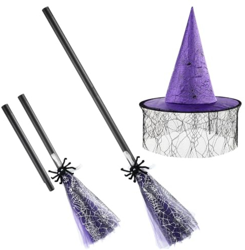 BESPORTBLE Halloween Witch Costume Set - Broomstick, Witch Hat & Party Decorations for Witch-Themed Parties