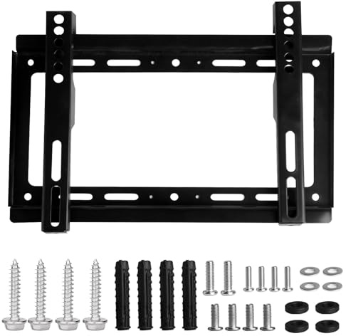 TV Wandhalterung, TV Halterung für 14-42 Zoll Fernseher Halterung Wand | VESA Wandhalterung, Ultra Dünn Neigbare Fernsehhalterung Wand Fernseherhalterung, max VESA 200x200 mm + Schrauben