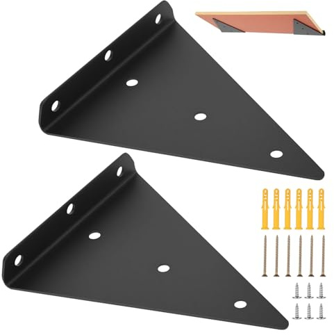 2 Stk Regalhalterung unsichtbare Regalträger,Dreieck Regal Wandhalterung Regalbrett Halterung,Schwebende Regal Halterungen Unsichtbar Wandregal Halterung Wandregalhalter für Lagerregal(2pcs-13x17cm)