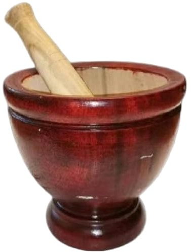 Mortero y maja de madera, juego de mortero y maja de madera Natrua manual seguro de 6 pulgadas, herramienta de cocina tailandesa para moler hierbas, ajo, ensalada de papaya juego
