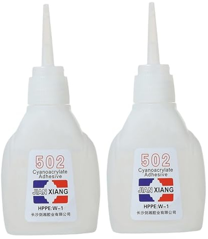 Lot de 2 colles 502, 30 g, adhésif instantané, étanche, séchage rapide, super colle 502 pour métal, verre, plastique, réparation du cuir, plastique, bois