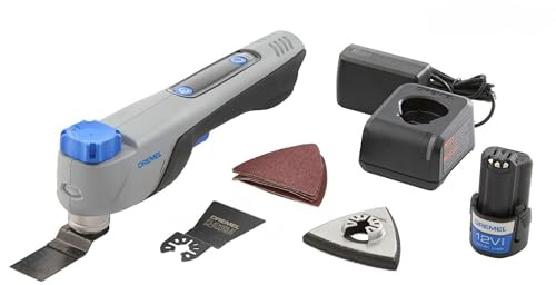 Dremel Blueprint 12V Brushless Oscillating Multi-Tool with Application Selector and Variable Speed (Kit with Cutting and Scrapping Blade, 6 Sanding Papers, Sanding Pad, Charger and Battery)