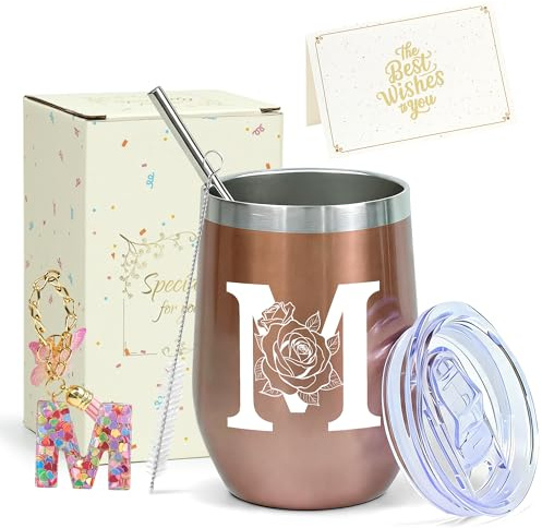 ZIOSINM Cadeau Femme en Gourde Isotherme Personnalisable (M) | Gourde Inoxydable pour NoëL, Saint-Valentin ou FêTe Des MèRes, Cadeau Anniversaire Femme