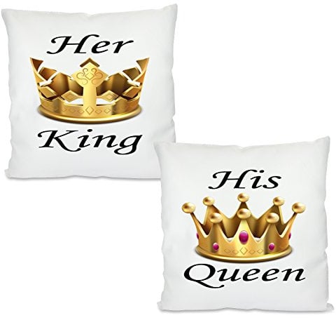 Kissen 2er Set mit Motiv Modell: His Queen - Her King
