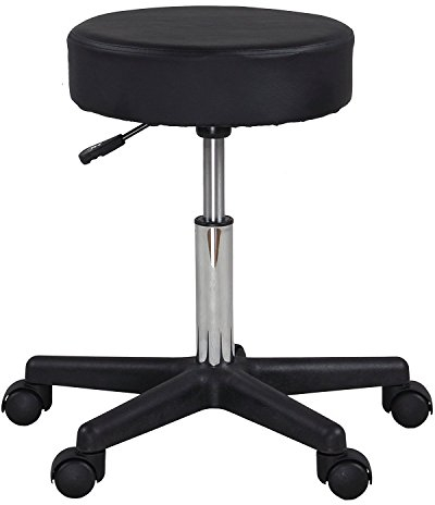 display4top Schwarz Einstellbare Rollkissen Tattoo Massage Hydraulische Salon Hocker mit Zurück, 5 Wheels