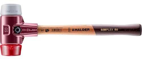 SIMPLEX-Schonhammer, TPE-mid/Plastik; mit Tempergussgehäuse und hochwertigem Holzstiel | D=50 mm | 3036.050