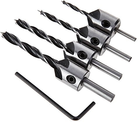 Demiawaking 4pcs HSS Punte da Trapano per Legno Set di Punte per Trapano Svasatore Vite Strumento di Smusso per Lavorazione del Legno