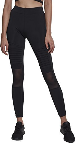 Urban Classics Damen Ladies Tech Mesh Biker Leggings, Schwarz (Black 00007), 42 (Herstellergröße: XL) ,Matt Fein