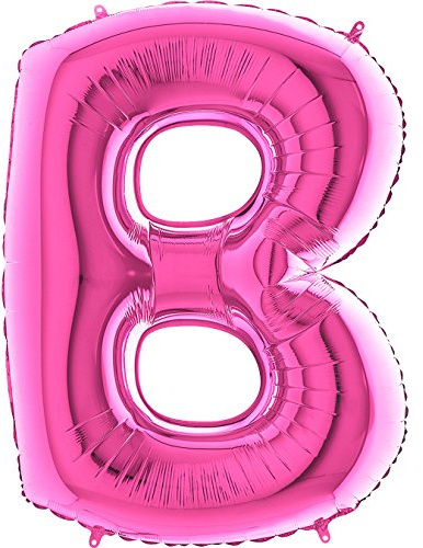 Trendario Ballon Buchstaben - XXL Riesenbuchstabe 100cm Folienballon - Helium Luftballons für Geburtstag, Taufe, Party Deko, Hochzeit (B, Pink)