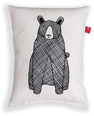 Dekokissen klein Bär (hellbeige 20x25 cm retro Zierkissen Kinderzimmer Couch)