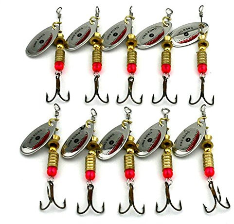 LENPABY Lot de 10 cuillères de pêche à la truite - 6,3 cm - 3,6 g