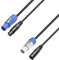 Adam Hall 8101 PSDT 0150 - Netz- & DMX Kabel Power Twist In & XLR female auf Power Twist Out & XLR male 1, 5m