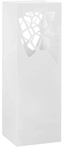 Festnight Porte Parapluie en Métal Blanc Porte-Parapluie Design 15,5 x 15,5 x 48,5 cm