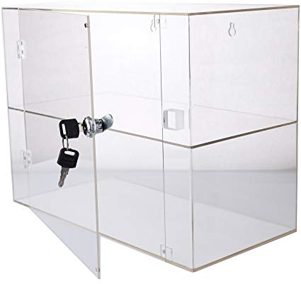 PC3721 1 vitrine en Acrylique Brillant Transparent avec Serrure de sécurité (300 x 400 x 200 mm)