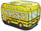 deAO tente concept bus scolaire - espace de jeu intérieur comme extérieur, tente de lit, tente de rêve, pop up lit pour fille & garcon(jaune)
