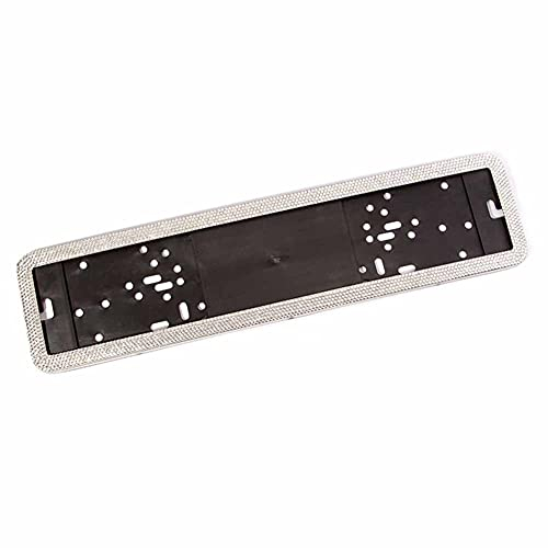 Autokennzeichenrahmen,MoreChioce Edelstahl Kennzeichenhalter Bling Glitzer Kristall Nummernschildhalterung Diamant Nummernschildrahmen Nummernschildhalter,Weiß