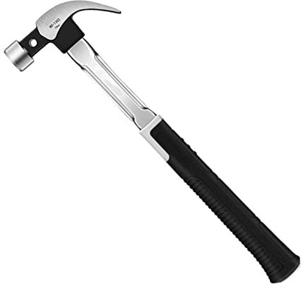 JUSTYINUO 13 Oz Claw Hammer Magnetic Steel Hammer High Hardness Hand Tool Automatic Nail Suction Hammer Shockproof Round/Square 157A Hand tools (Color : A Round)