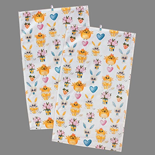 Raebel Geschirrtücher Lustige Ostern, gelb-bunt 2er Pack