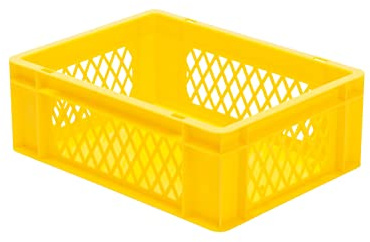 LA-KA-PE Euro-Stapelbehälter 400x300x145 mm durchbrochen Gelb, Container aus Kunststoff