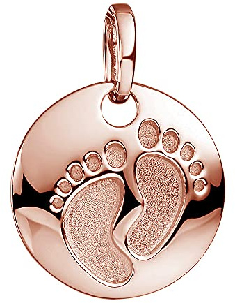 Materia Babyfuß Anhänger Kette Silber 925 Rosegold in 50cm KA-454-Rose_K53-50cm